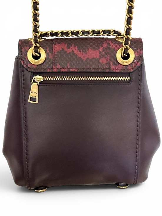 COACH Parker 16 Exotic Flap and Smooth Leather Convertible Backpack in Deep Red main image 12